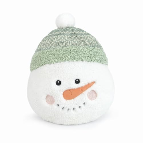 MON AMI Schneemann-Akzent-Dekor-Spielzeug, 33 x 27,9 cm, Plüsch, gefüllt, Umarmungsspielzeug, Winter-dekoratives Spielzeug für Bett oder Couch von MON AMI