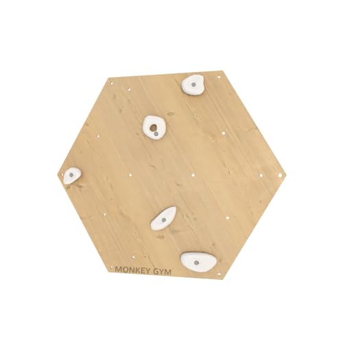 MONKEY GYM Kletterwand Kletterspielzeug Holz Klettergerüst für Kinderzimmer Klettergriffe für Kinder Indoor Spielplatz Würfel 1 Holz Haltegriffe weiß von MONKEY GYM