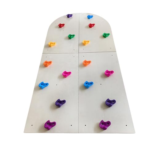 MONKEY GYM Kletterwand aus Holz für Kinderzimmer Kletterspielzeug Klettergerüst für Indoor Klettern mit Klettergriffe für Kinder Spielplatz Lama Holz farbig von MONKEY GYM