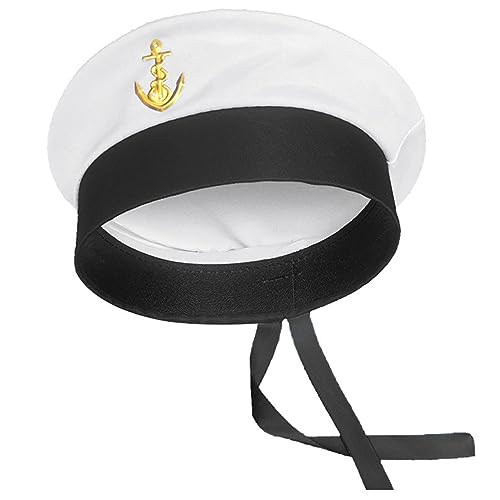 MONOJLY Captain Yacht Matrosenhut Snapbacks Meer Marine Kostüm Zubehör Herren Damen Marine Admiral Cosplay von MONOJLY