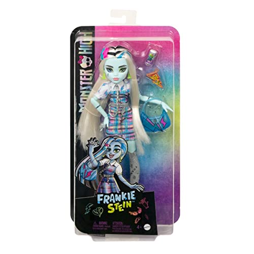 MONSTER HIGH 2022 Day Out – MTHKY73 – Puppe mit Gelenken, 25 cm – Charakter Frankie Stein von Monster High