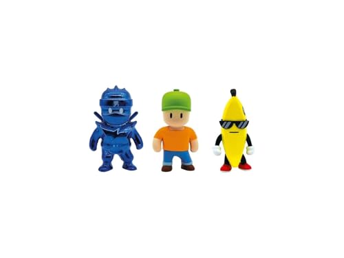 MONSTERFLEX Stumble Guys, 3er-Pack Videospielfiguren, ausziehbar und elastisch, 25 cm, zum Sammeln, für Erwachsene Fans Sammler, Kinder ab 6 Jahren, Bizak (64390005) von MONSTERFLEX