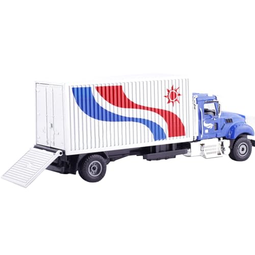 MOOKEENONE 1:50 Engineering Truck Modell, USA Box Container Truck Baufahrzeug Engineering Fahrzeug Modell für Sammlung Dekoration Home Office von MOOKEENONE