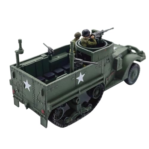 MOOKEENONE 1:72 Legierung WWII US Army M3 Halbspur gepanzertes Fahrzeug Modell Fahrzeug Panzerwagen Sammlung für Kinder Erwachsene Sammler von MOOKEENONE