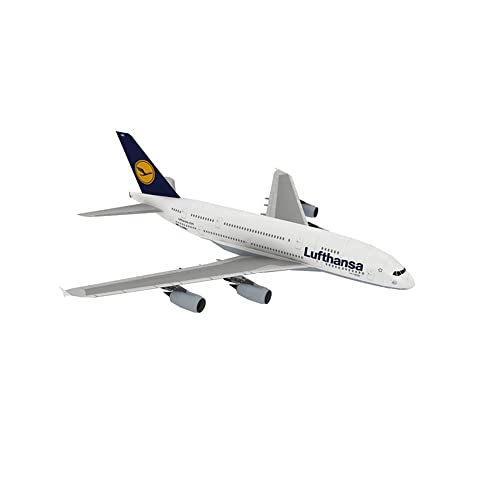 MOOKEENONE A380 deutsches Lufthansa Airbus Zivil Airliner Modell, 16 cm Simulationsflugzeugmodell, Luftfahrtmodell für Erwachsene Hobbyisten und Sammler von MOOKEENONE