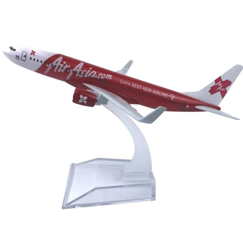 MOOKEENONE Red Air Asia Airlines B737 Flugzeugmodell im Maßstab 1:400, Legierungsmodell, Druckguss, hohe Simulationsmodell für Sammlung von MOOKEENONE