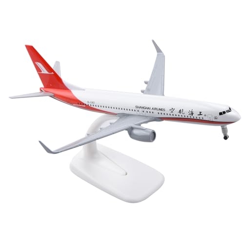 MOOKEENONE Shanghai Airlines B737 Flugzeugmodell im Maßstab 1:350, Legierungsmodell, Druckguss, hohe Simulationsmodell für Sammlung von MOOKEENONE