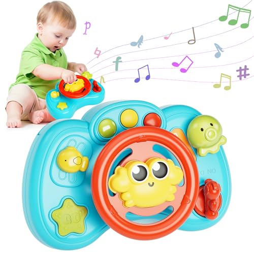 Musik Spielzeug ab 1 Jahr, lenkrad kinder Spielzeug mit Licht & Musik, Baby Spielzeug ab 6 9 12 18 Monate, Interaktives Lenkrad Spielzeug Baby Geschenk Kinderspielzeug ab 1 2 Jahr Mädchen Junge von MOONTOY