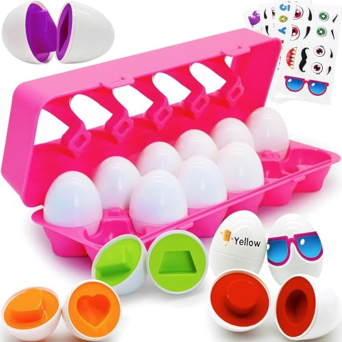 MOONTOY Eier Spielzeug 12PCS – Montessori Lernspielzeug für Kleinkinder ab 1 Jahr, Motorikspiel zur Farben- & Formerkennung, Sortierspiel für Kinder, Pädagogisches Spielzeug zu Weihnachten, Kindertag MOONTOY Eier Spielzeug 12PCS – Montessori Lernspielzeug für Kleinkinder ab 1 Jahr, Motorikspiel zur Farben- & Formerkennung, Sortierspiel für Kinder, Pädagogisches Spielzeug zu Weihnachten, Kindertag von MOONTOY