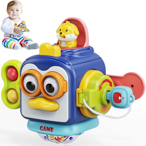 MOONTOY Montessori Spielzeug ab 1 Jahr, AktivitäTswüRfel für Baby 6 9 12 18 Monate, Lernspielzeug MotorikwüRfel ab 1 Jahr für Kleinkinder, Baby Sensorik Spielzeug Geschenke für Mädchen Junge von MOONTOY