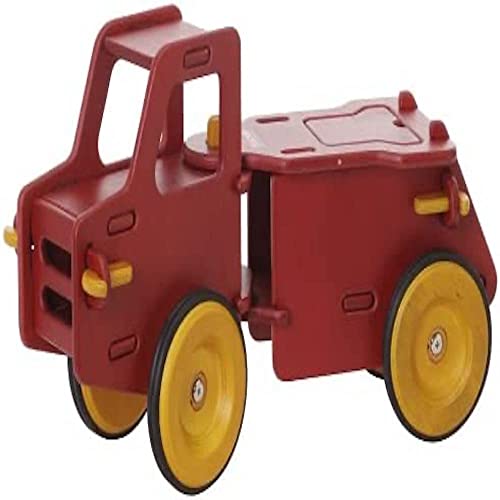 MOOVER Toys Junior Truck rot - Lenkbar, zusammenbaubares Kindergartenfahrzeug - Rutschfahrzeug aus Holz von MOOVER