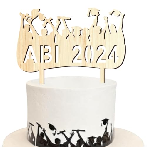 MOPQMKT Graduation Kuchen Deko ABI 2024 Graduation Cap Diploma Cake Topper Abschlussfeier Dekorationen Schwarz Tortendeko Zubehör für für Senioren High School Universität College Abschlussfeier… von MOPQMKT