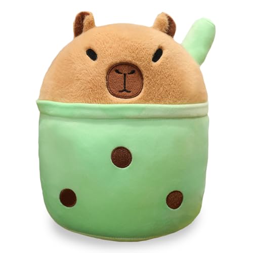 MOPQMKT Capybara Plüschtier, 30cm Niedliche Milchtee Tasse Capybara Kuscheltier, Super Weiche Gefüllte Spielzeug Plüsch, Simulation Tier Capybara Puppen, für Home Deko Jungen Mädchen von MOPQMKT