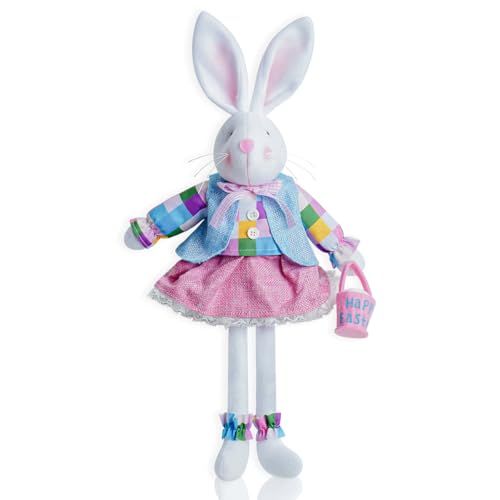 MOPQMKT Osterhase Puppe Hasenplüsch plüschhase 48 cm Weiche Plüsch Stofftierpuppe Osterdekoration Zuhause Urlaub Frühling Partyzubehör Begleitspielzeug von MOPQMKT