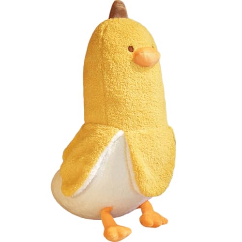 MOPQMKT Plüschtier Banane Ente Kuscheltier Stofftier Kawaii Ente Plüsch,Banane Kuscheltier Plüschkissen Banane Kissen Puppe Geschenk für Mädchen und Frauen (25 cm, gelb von MOPQMKT