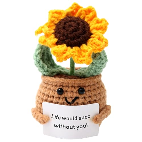 MOPQMKT Pocket Hug Sonnenblume, Lustige Positive Potato Strickpuppe, Sonnenblume Crochet Potted Flowers Geschenke, für Home Office Ornament, Geschenke für Freundin oder Familie Kollegen MOPQMKT Pocket Hug Sonnenblume, Lustige Positive Potato Strickpuppe, Sonnenblume Crochet Potted Flowers Geschenke, für Home Office Ornament, Geschenke für Freundin oder Familie Kollegen von MOPQMKT
