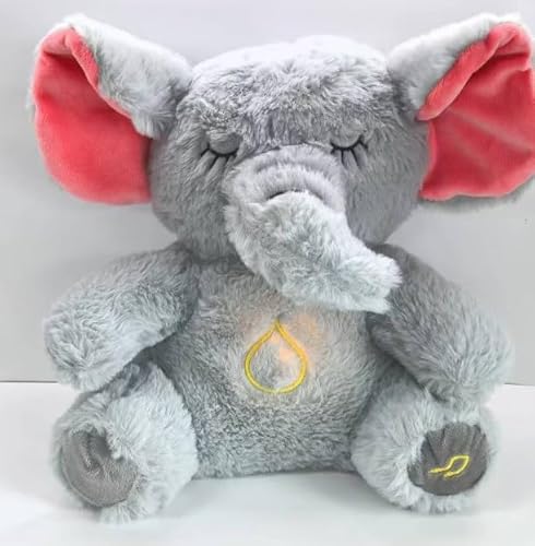 MOPQMKT Schlummer-Elefant mit Sanfter Musik, Schlummer Elefant, Sleeping Relief Elefant Plüschtier, Elefant Plüsch Puppe Schlafende Relief ElefantFür Baby Sound Geschenke von MOPQMKT