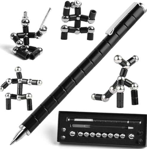 Magnetischer Kugelschreiber, Dekompressions Magnetstift, Lustige Multifunktions Fidget Pen Magnetstift Angst Entlastungs Hand Sensor Spielzeug Neuheit Schulanfang Geschenke für Student(Schwarz) von MOPQMKT