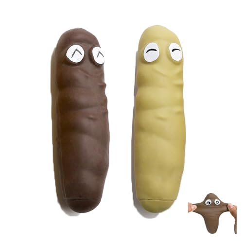 MORAINJAY 2Stück Kaffee und Khaki Poop Stressball,Dehnbarer Kackhackball zum Stressabbau,Zappeln Spielzeug entlastet Stress Reducer,Geschenk für lustiges Geburtstagsgeschenk,Weihnachtsstrumpffüller von MORAINJAY