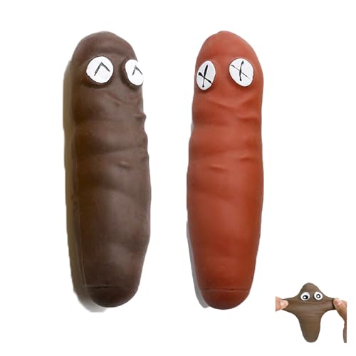 MORAINJAY 2 Stück Stressball Wurst,Kackwurst Stress Wurst,Fake Stretchy Poop Antistressball,Anti Stress Spielzeug für Kinder Erwachsene,Lustiges Geburtstagsgeschenk(Rot&Kaffee) von MORAINJAY