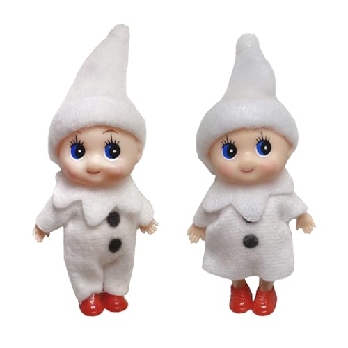 2er Set Weihnachtself Weihnachtselfen Wichtelpuppe, Elfie (Junge) und Elvie (Mädchen) Lustige und Verspielte Elfen Verhalten Sich Schlecht Mini Figuren mit Weichem Körper für Weihnachtsspielzeug von MORAINJAY