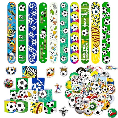 MORAINJAY Fußball Slap Armband,Kinder Slap Armbänder mit,Kinder Slap Armbänder.für Jungen Mädchen,Perfekte Geburtstag Party Supplies von MORAINJAY