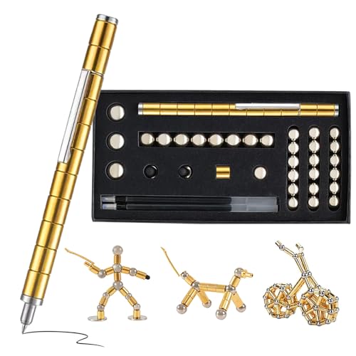 MORAINJAY Golden Magnetischer Stift Intelligenz Spielzeug,Magnetisches Spiel Schach Kinderspielzeug, Verbesserung der Intelligenz für Kinder von MORAINJAY