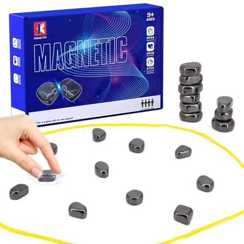 MORAINJAY Magnetic Schachspiel für Kinder& Erwachsene,Tragbares Magnet Stein Brettspiel,Magnetisches Schachspiel für Familientreffen, Camping von MORAINJAY