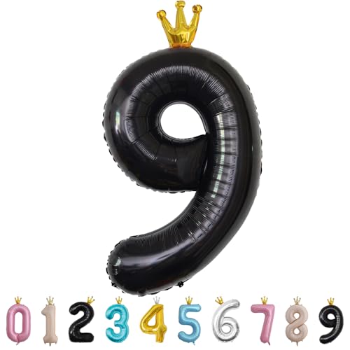 Luftballon Zahl 9 Schwarz, 101cm Riesen Zahlenballon Nummer 0 1 2 3 4 5 6 7 8 9 10 16 18 21 30 40 50 60 70 80 90 100, 40" Groß Folienballons für Hochzeit Jubiläum, Geburtstagsballons Party Dekoration Luftballon Zahl 9 Schwarz, 101cm Riesen Zahlenballon Nummer 0 1 2 3 4 5 6 7 8 9 10 16 18 21 30 40 50 60 70 80 90 100, 40" Groß Folienballons für Hochzeit Jubiläum, Geburtstagsballons Party Dekoration von MORAINJAY