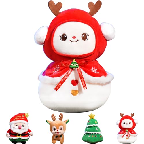 MORAINJAY Weihnachten Kuscheltier Schneemann,9in/23cm Weihnachten Schneemann Weiches Fell Plüsch, Plüschtier Christmas Plüschpuppe Dekoration Stofftier Plüsch Figuren Spielzeug Kinder Mädchen Jungen von MORAINJAY