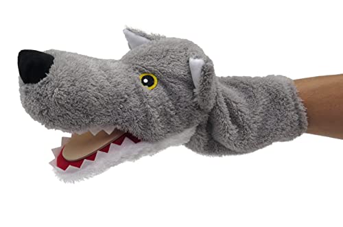 Handpuppe Tierhandpuppen Wolf 31 cm, Ideal für Puppentheatre und Rollenspiele, für Kinder Baby Jungen Mädchen von Generic