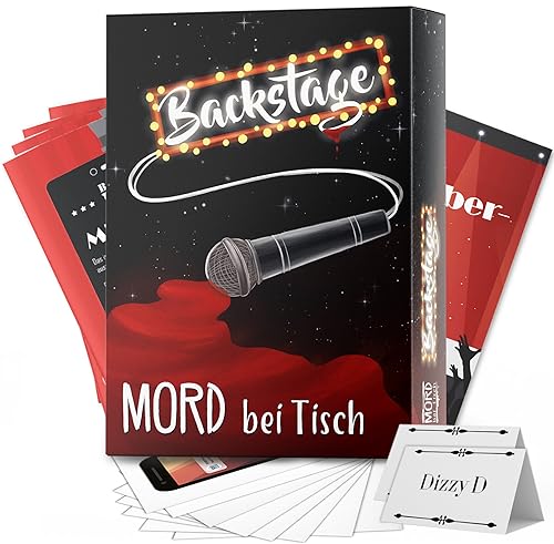 Mord bei Tisch Krimidinner für Zuhause - 6 bis 8 Personen - Der Backstage Fall - Das Krimi Spiel ab 16 Jahren – Ideal als Krimi Dinner für eine mörderische Dinnerparty von MORD bei Tisch