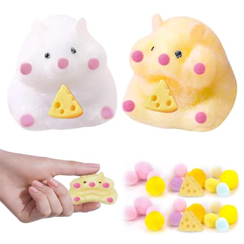 Cartoon Hamster Squeeze Toy 2 Stück Kawaii Anti Stress Hamster Squeeze Toy Hamster Fidget Spielzeug Weicher Entspannter Dekompressionssimulation Hamster Squeeze Toy Für Kinder Erwachsene Stressabbau von MOSTEDE