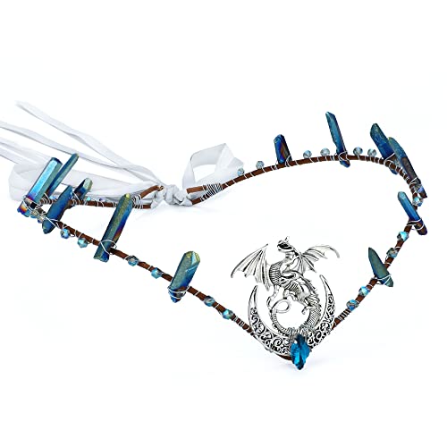 MOSTORY Handgefertigtes rohes Kristall-Stirnband, Mondkrone, blauer Strass, Kopfschmuck, Elfen-Tiara, Elfen, Kreis, für Frauen, Hexe, Renaissance, Weihnachten, Halloween, Cosplay MOSTORY Handgefertigtes rohes Kristall-Stirnband, Mondkrone, blauer Strass, Kopfschmuck, Elfen-Tiara, Elfen, Kreis, für Frauen, Hexe, Renaissance, Weihnachten, Halloween, Cosplay von MOSTORY