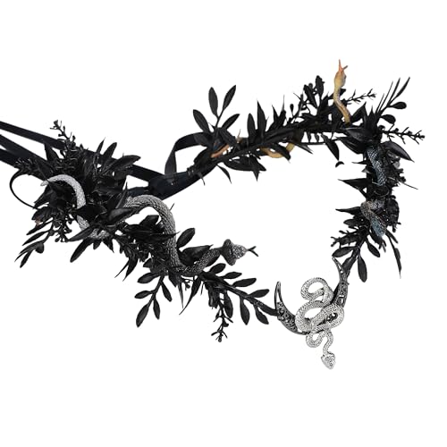 MOSTORY Schwarze Medusa Feenkrone für Frauen, Gothic Schlange Kopfbedeckung Blume Stirnband für Hexe Renaissance Cosplay MOSTORY Schwarze Medusa Feenkrone für Frauen, Gothic Schlange Kopfbedeckung Blume Stirnband für Hexe Renaissance Cosplay von MOSTORY