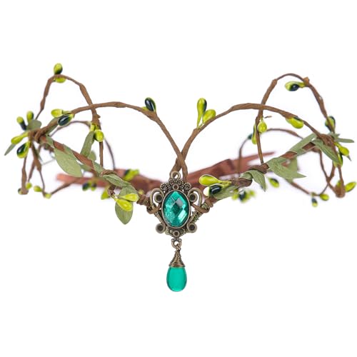 MOSTORY Woodland Green Fairy Crown - Waldelfe Kopfbedeckung für Mittelalter Renaissance Kostüm Damen, Greenery Leaf Circlet für Renfaire Cosplay Halloween Fotoshooting MOSTORY Woodland Green Fairy Crown - Waldelfe Kopfbedeckung für Mittelalter Renaissance Kostüm Damen, Greenery Leaf Circlet für Renfaire Cosplay Halloween Fotoshooting von MOSTORY