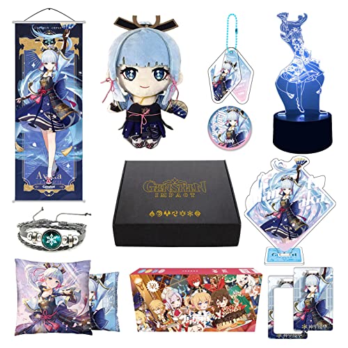 349-teiliges Genshin Impact Box-Set mit 12 Arten von Genshin Merch, Plüschpuppen-Poster und Nachtlicht, Geschenk-Sammlerstücke für Fans (Ayaka) von MOTAO