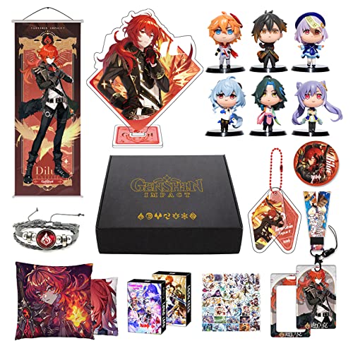 Genshin Impact Box inkl. 10 Genshin Impact Merch Geschenk und Sammlung für Fans (Diluc) von MOTAO