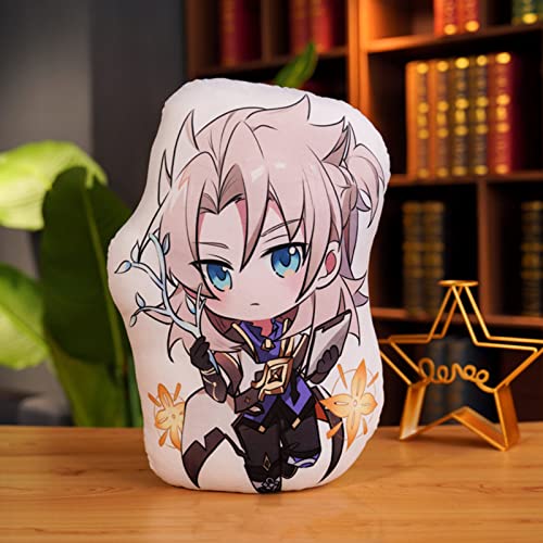 MOTAO Genshin Impact Plüsch Kissen Plüschkissen Hu Tao Xiao Klee Puppe Alle Charaktere Merch Doppelseitig Drucken Zierkissen Anime Cosplay Plüschpuppe Geschenk, 45x35 cm (Albedo) von MOTAO