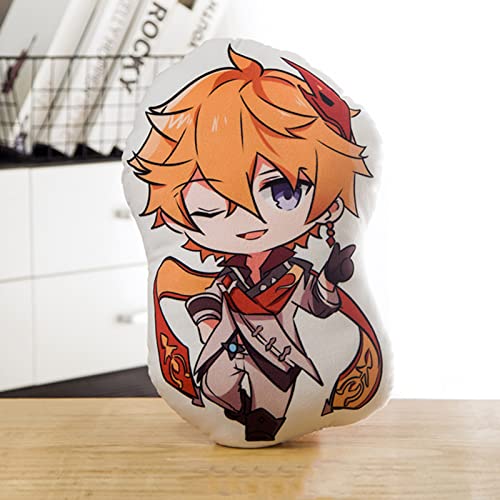 MOTAO Genshin Impact Plüsch Kissen Plüschkissen Hu Tao Xiao Klee Puppe Alle Charaktere Merch Doppelseitig Drucken Zierkissen Anime Cosplay Plüschpuppe Geschenk, 45x35 cm (Childe) von MOTAO