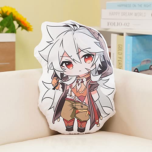 MOTAO Genshin Impact Plüsch Kissen Plüschkissen Hu Tao Xiao Klee Puppe Alle Charaktere Merch Doppelseitig Drucken Zierkissen Anime Cosplay Plüschpuppe Geschenk, 45x35 cm (Razor) von MOTAO