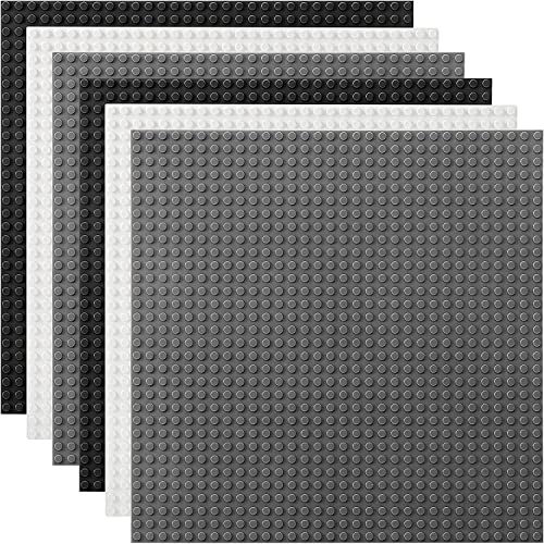6-teiliges Module-Set, kompatibel mit den meisten Marken, 25,25 cm, weiße, graue und Schwarze Grundplatten, kompatibel mit klassischen Legosteinen von MOTHAF