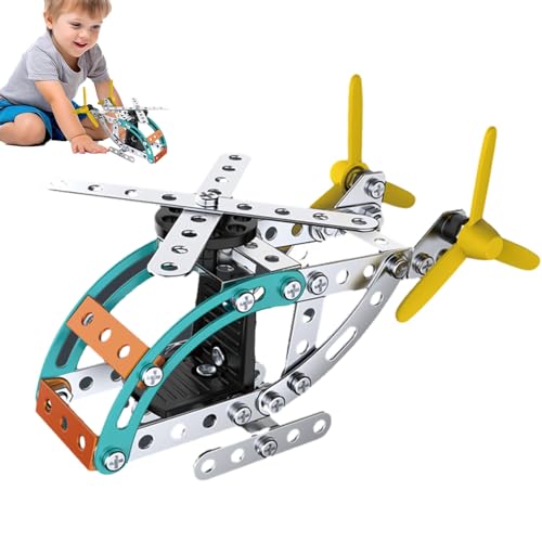 MOTHAF Hubschraubermodellbausatz,Hubschraubermodell | 3D-Metallhubschrauber -Montagespielzeug - Puzzle-Spielzeug für Kinder, pädagogisches, mechanisches Ornament-Hubschrauber-Modellspielzeug von MOTHAF