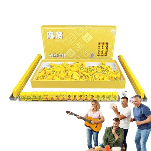 MOTHAF Kleines Mahjong-Set, tragbares Mahjong-Tischset, Tragbares Mahjong-Set, Tragbares chinesisches -Mahjong-Set für Studentenwohnheim von MOTHAF