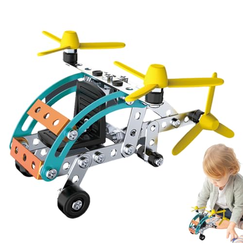 MOTHAF -Hubschrauber, Hubschrauber-Modellbausatz,3D-Metallhubschrauber -Montagespielzeug - Puzzle-Spielzeug für Kinder, pädagogisches, mechanisches Ornament-Hubschrauber-Modellspielzeug von MOTHAF