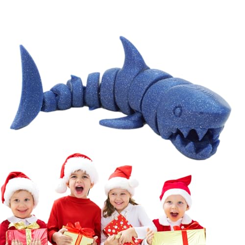 MOTHAF Shark Toy Sensory Shark Desk Toy, 3D Shark Sensory Toys Fidget Toy Flexible Collectible Figures Shark Model With Movable Joints, Christmas Birthday Gifts von MOTHAF