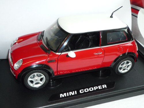 MOTORMAX Mini Cooper New 2001-2006 Rot Weisses Dach 1/18 Modellauto Modell Auto von MOTORMAX