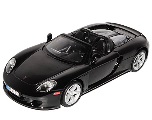 MOTORMAX Porsche Carrera GT Cabrio Schwarz 1/24 Modellauto Modell Auto von MOTORMAX