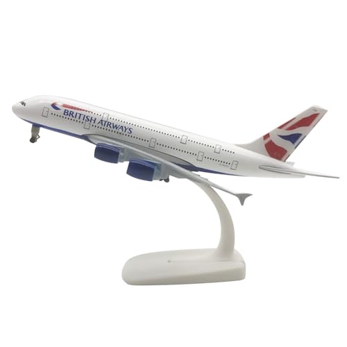 MOUDOAUER 1:400 British Airways A380 Flugzeugmodell Simulation Flugzeugmodell Luftfahrtmodell Flugzeug Kits für Sammlung und Geschenk von MOUDOAUER