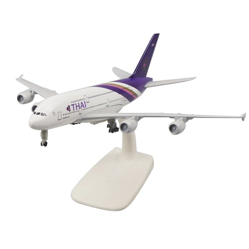 MOUDOAUER 1:400 Thai Airways A380 Flugzeugmodell Simulation Flugzeugmodell Luftfahrtmodell Flugzeug Kits für Sammlung und Geschenk von MOUDOAUER